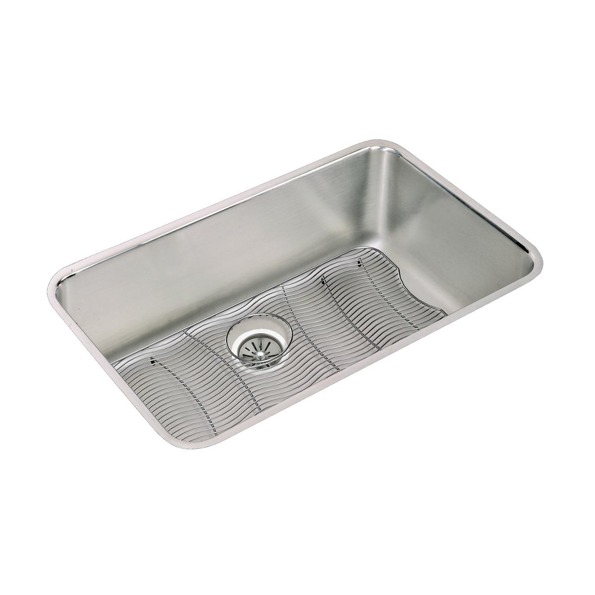 Elkay Lustertone Classic Stainless Steel 30-1/2" x 18-1/2" x 10", Single Bowl Undermount Sink Kit ELUH281610DBG