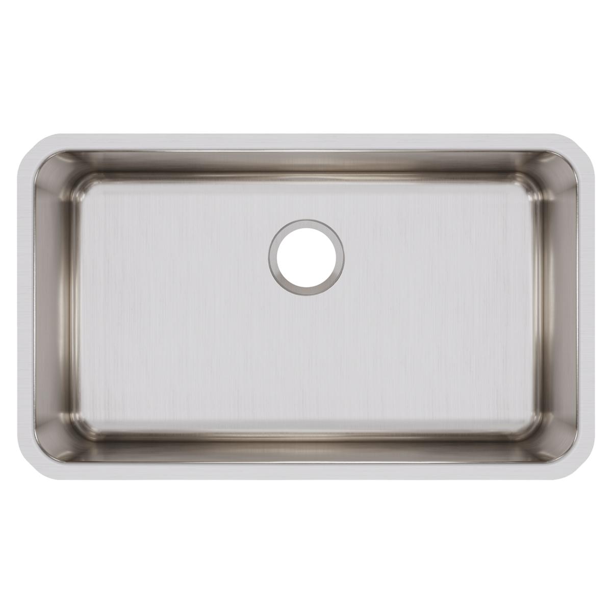 Elkay Lustertone Classic Stainless Steel 30-1/2" x 18-1/2" x 10", Single Bowl Undermount Sink ELUH281610