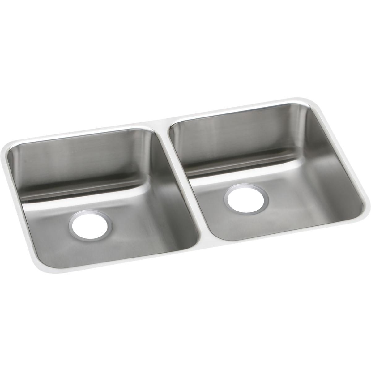 Elkay Lustertone Classic Stainless Steel 30-3/4" x 18-1/2" x 10", Equal Double Bowl Undermount Sink with Left Drain ELUH311810L