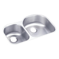 Elkay Lustertone Classic Stainless Steel 31-1/4" x 20" x 7-1/2", Offset 40/60 Double Bowl Undermount Sink ELUH3119L