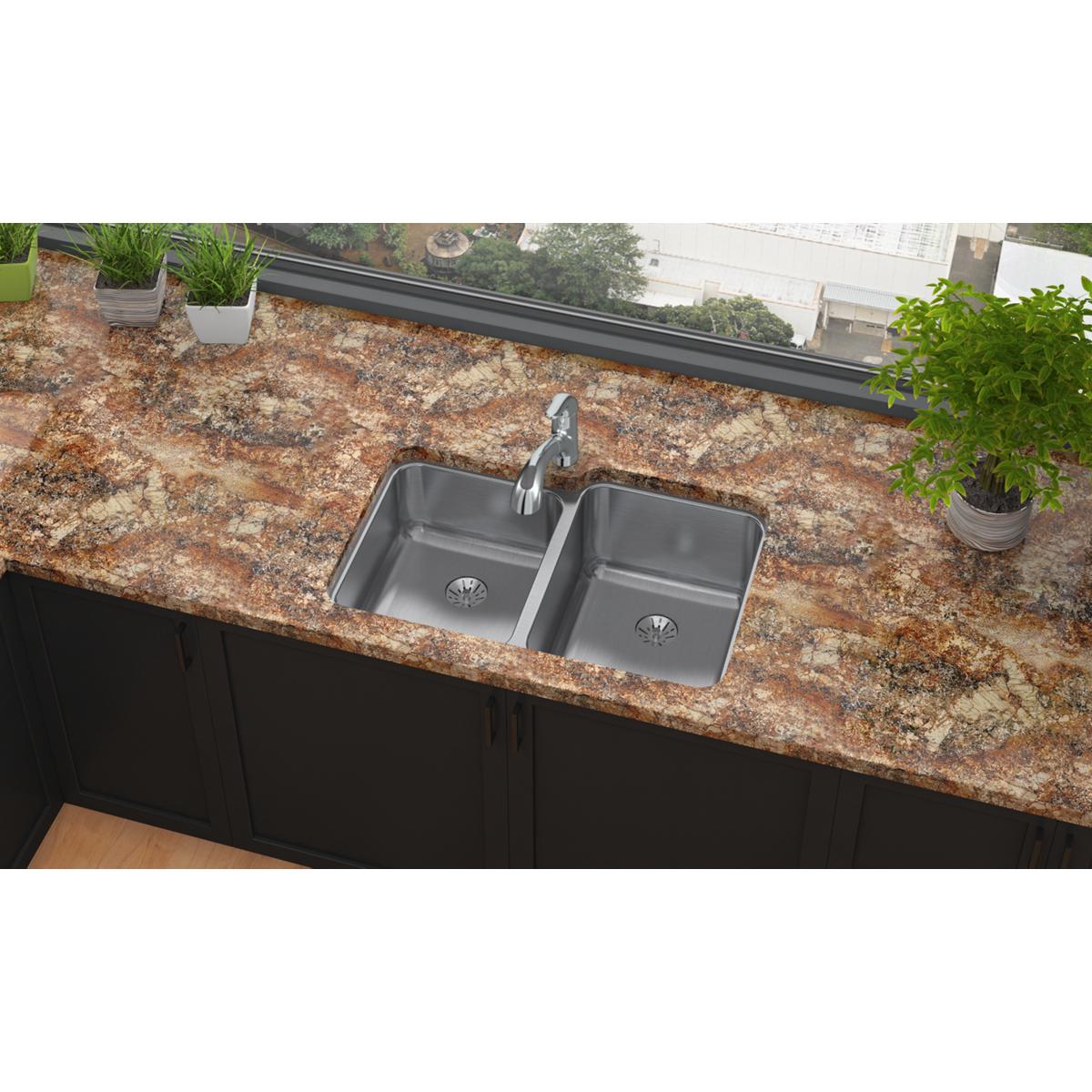 Elkay Lustertone Classic Stainless Steel kitchen sink, Lustrous Satin ELUH3120LPD