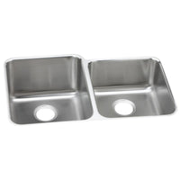 Elkay Lustertone Classic Stainless Steel 31-1/4" x 20-1/2" x 4-7/8", Offset Double Bowl Undermount ADA Sink ELUHAD312050R