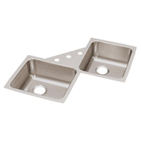 Elkay Lustertone Classic Stainless Steel 32" x 32" x 7-7/8", Equal Double Bowl Corner Sink ELUH3232