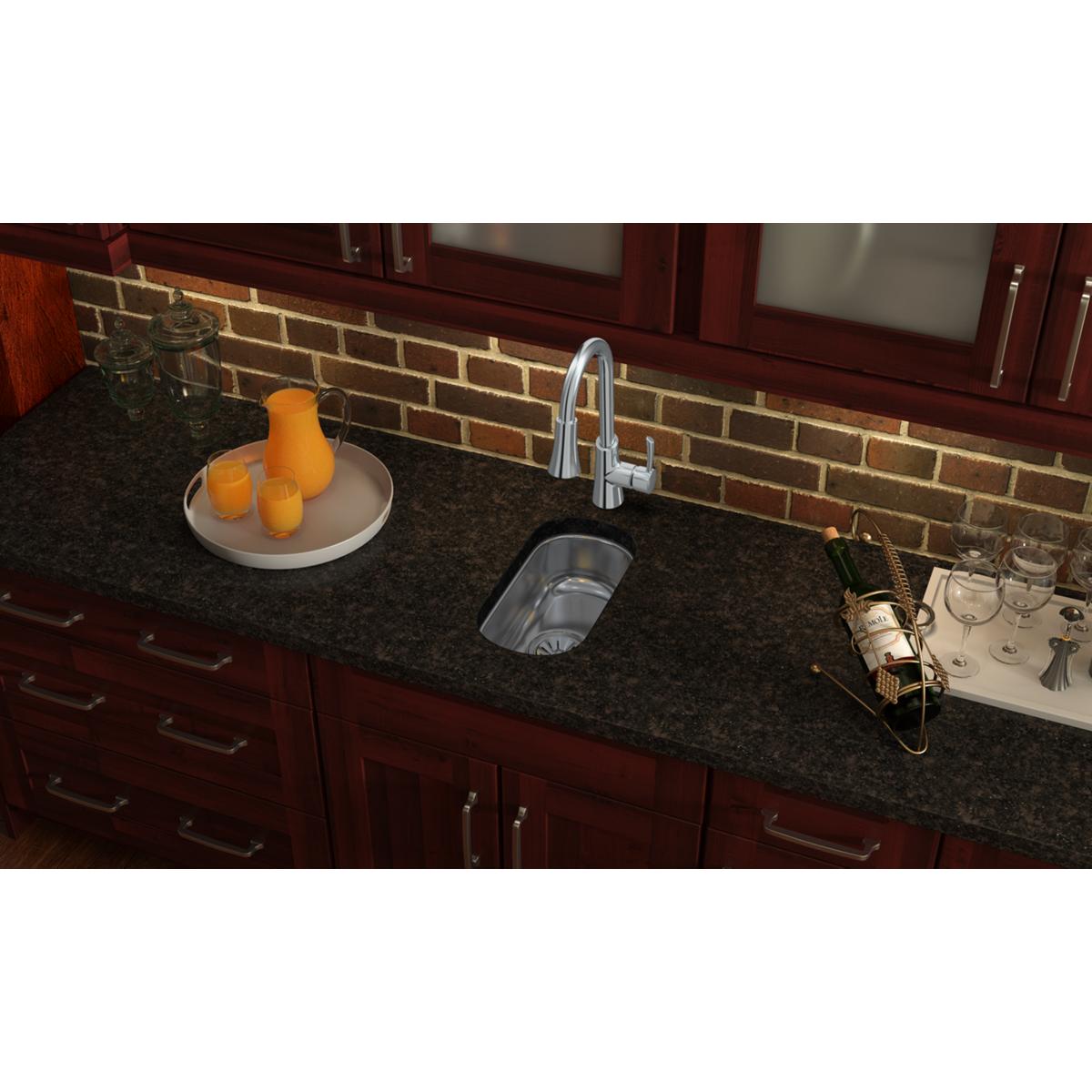 Elkay Lustertone Classic Stainless Steel 10" x 18-1/4" x 5", Single Bowl Undermount Sink ELUH715
