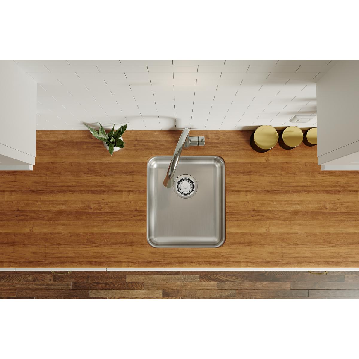 Elkay Lustertone Classic Stainless Steel 16" x 18-1/2" x 5-3/8", Single Bowl Undermount ADA Sink ELUHAD131655
