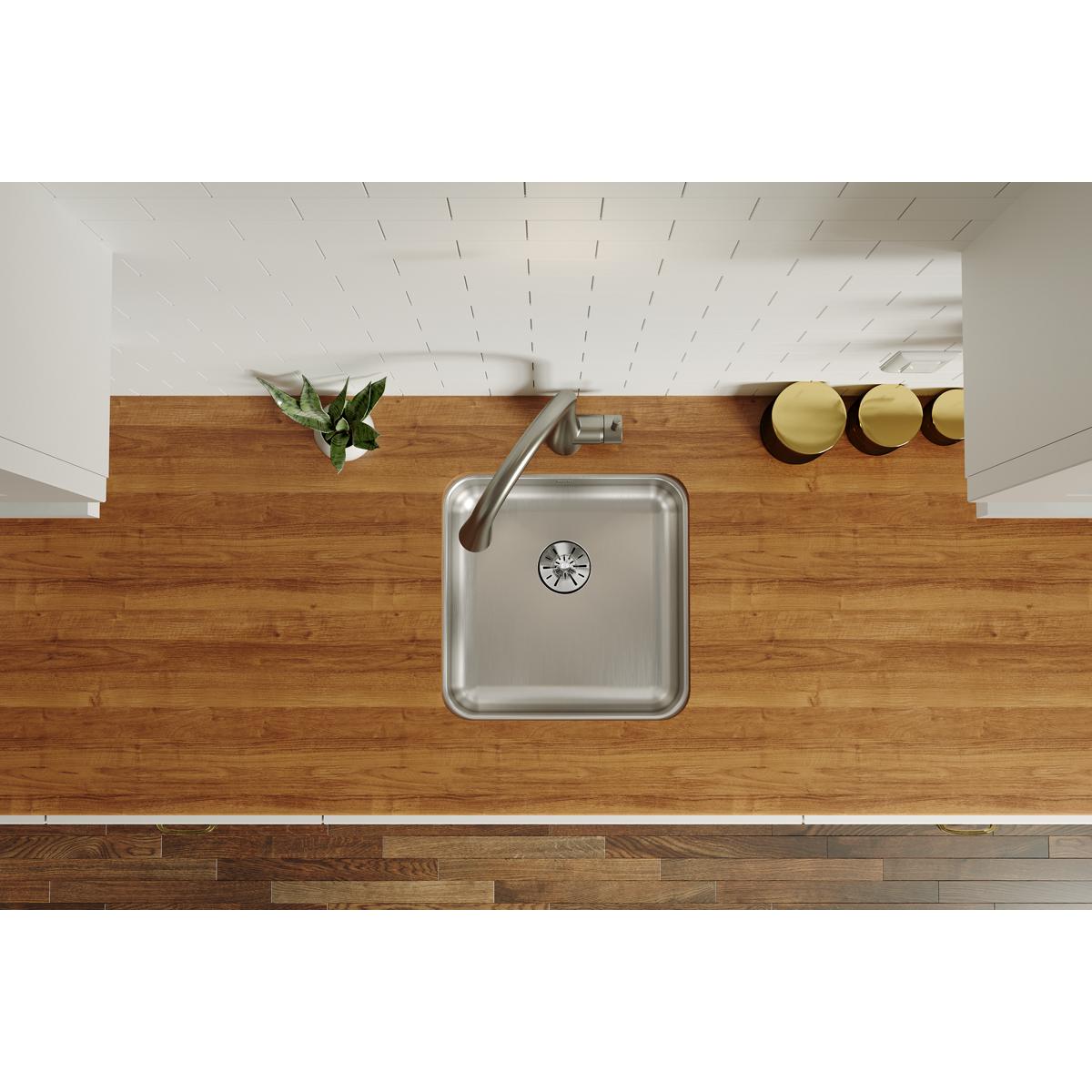 Elkay Lustertone Classic Stainless Steel, 16-1/2" x 16-1/2" x 5-3/8", Single Bowl Undermount ADA Sink w/Perfect Drain ELUHAD141455PD