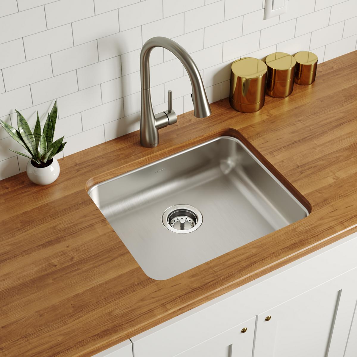 Elkay Lustertone Classic Stainless Steel 21-1/2" x 18-1/2" x 4-7/8", Single Bowl Undermount ADA Sink ELUHAD191650