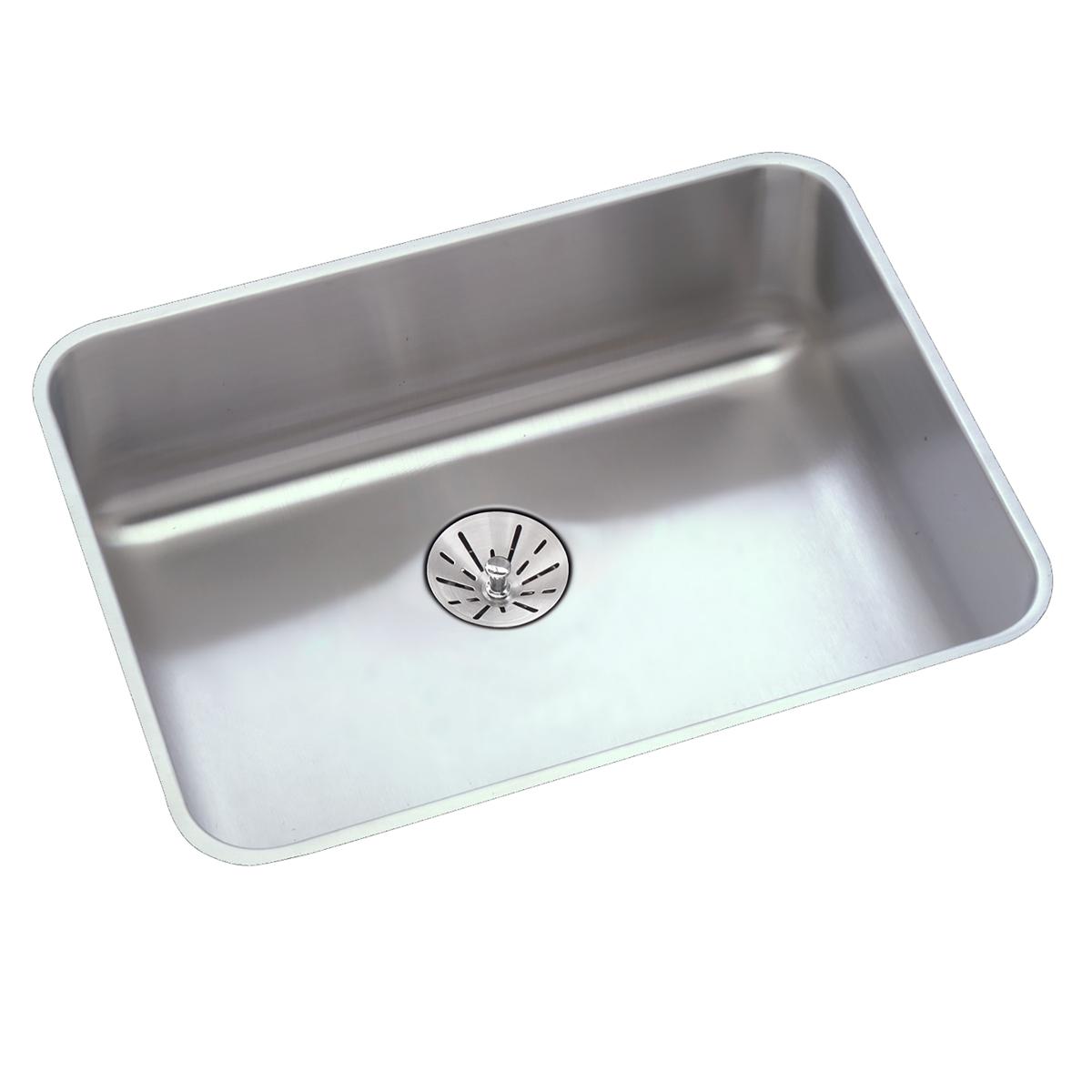 Elkay Lustertone Classic Stainless Steel 21-1/2" x 18-1/2" x 5-3/8", Single Bowl Undermount ADA Sink w/Perfect Drain ELUHAD191655PD