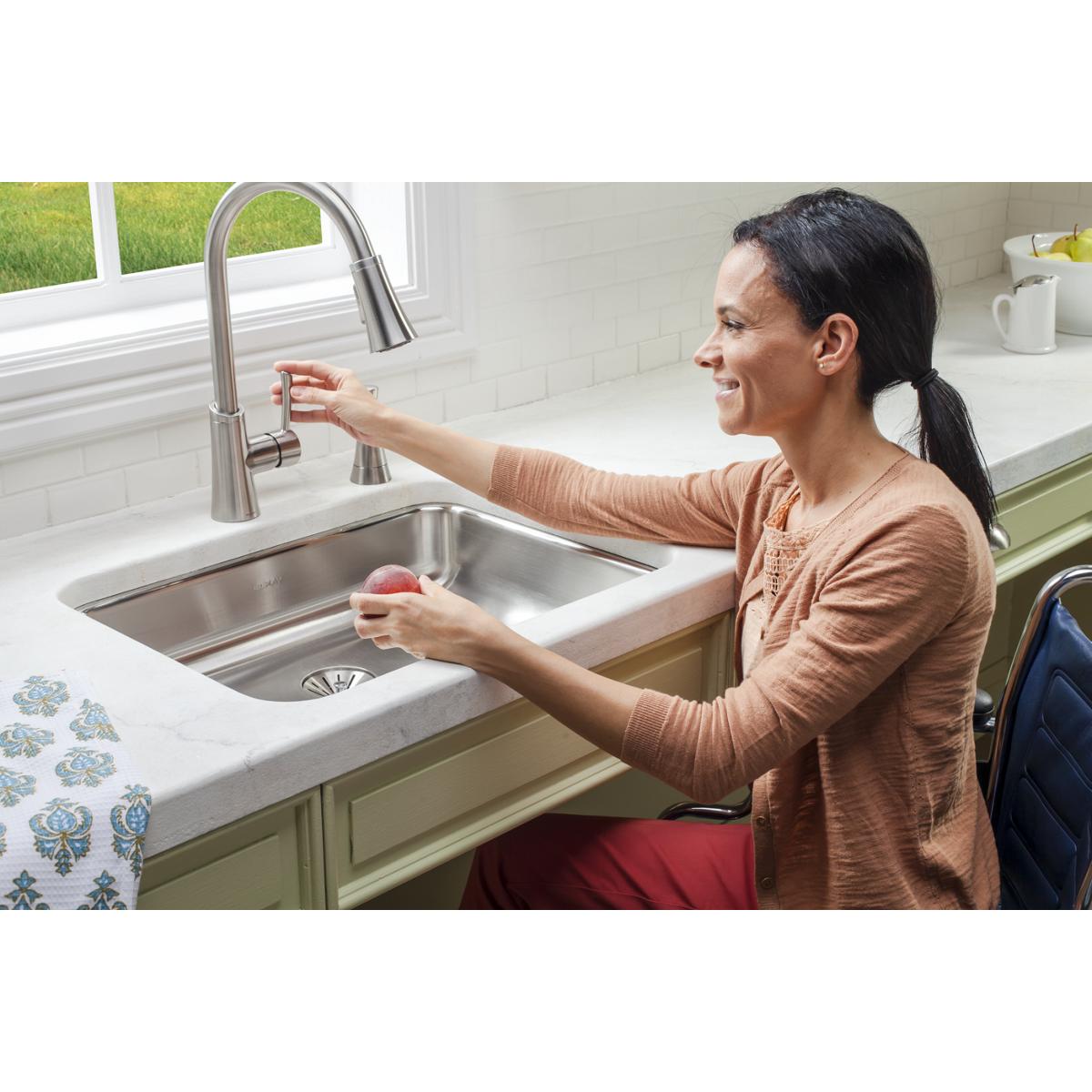 Elkay Lustertone Classic Stainless Steel 23-1/2" x 18-1/4" x 4-3/8", Single Bowl Undermount ADA Sink ELUHAD211545
