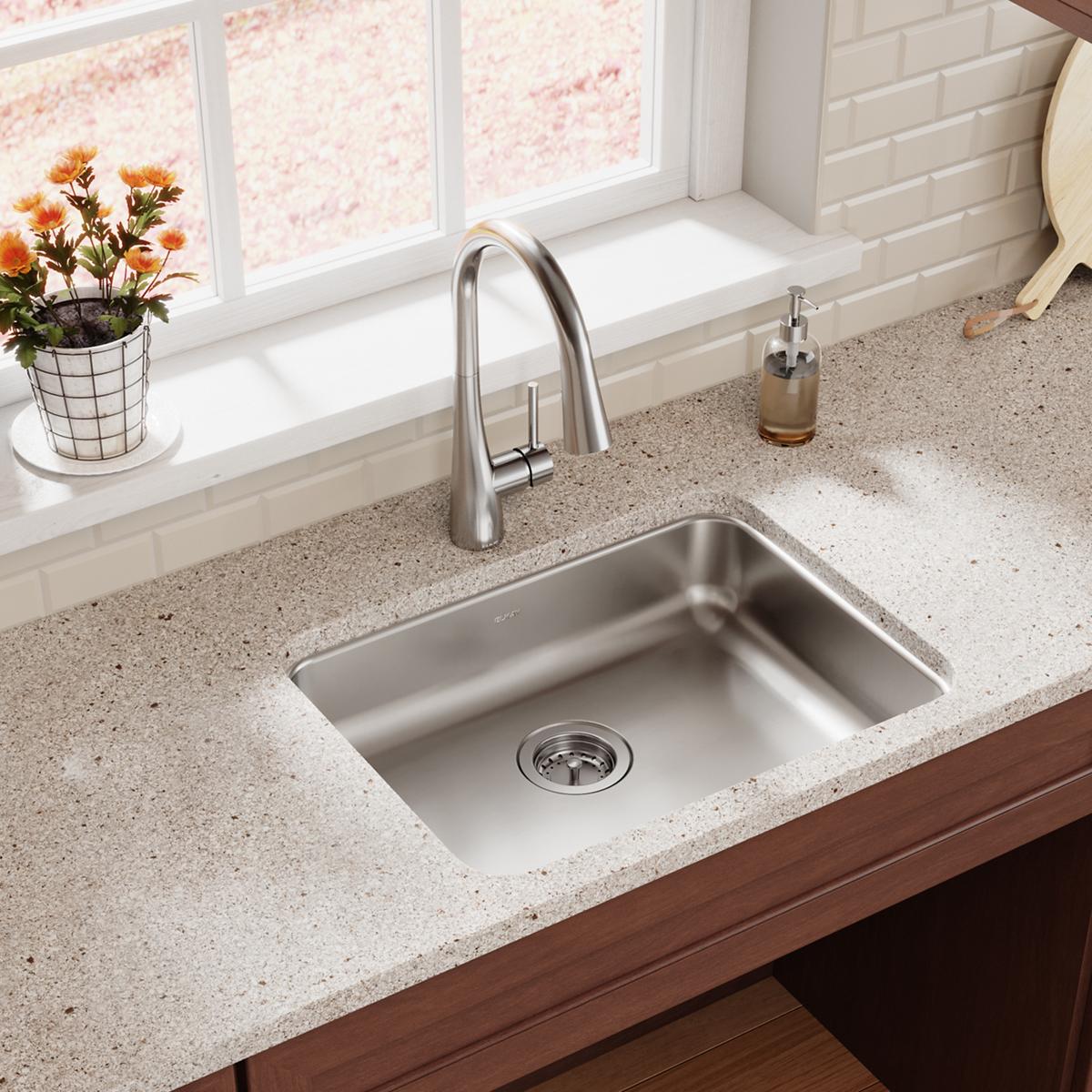 Elkay Lustertone Classic Stainless Steel, 23-1/2" x 18-1/4" x 5-3/8", Single Bowl Undermount ADA Sink ELUHAD211555