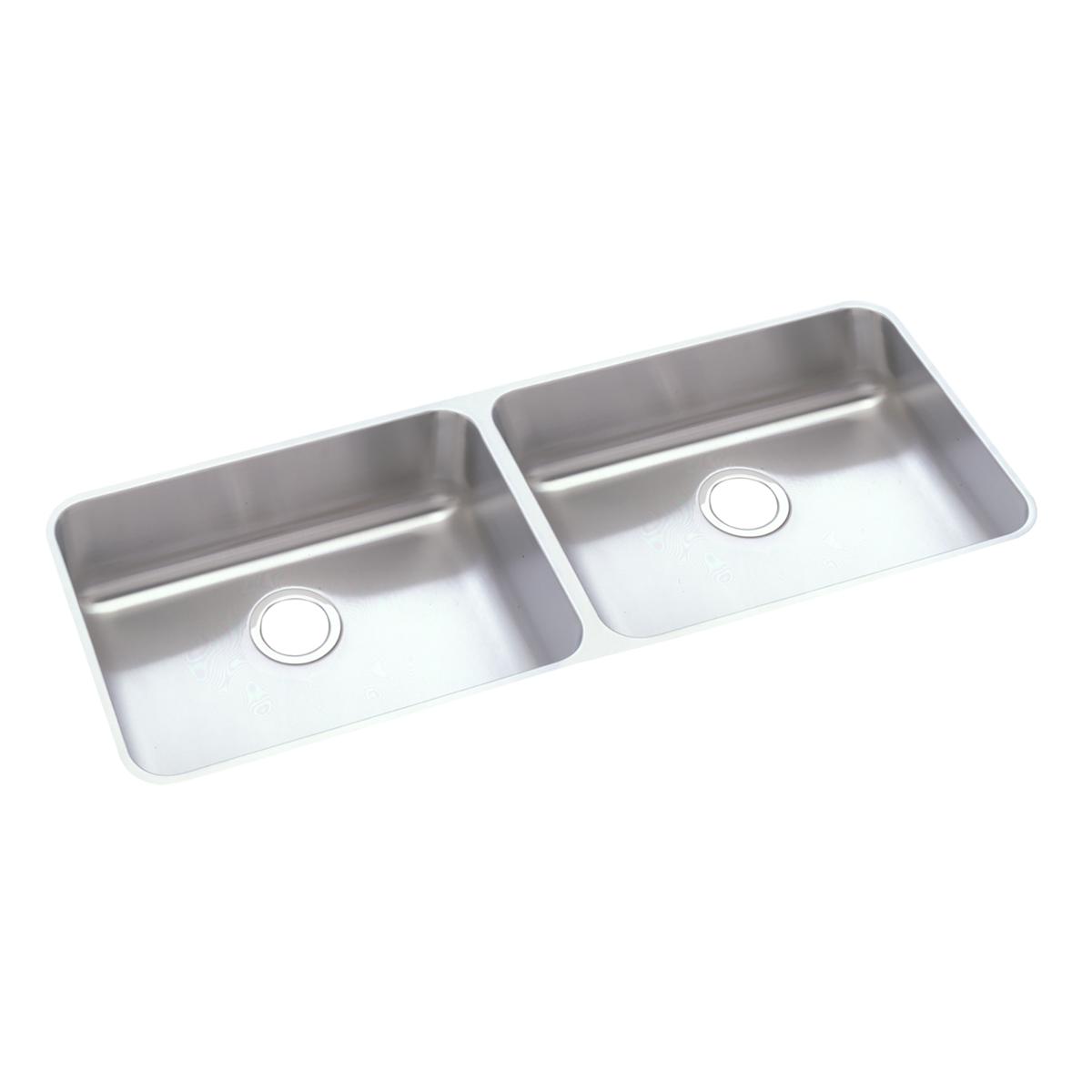 Elkay Lustertone Classic Stainless Steel 41-3/4" x 18-1/2" x 5-3/8", Equal Double Bowl Undermount ADA Sink ELUHAD421855