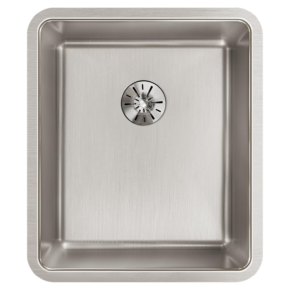 Elkay Lustertone Iconix 16 Gauge Stainless Steel 16" x 18-1/2" x 8" Single Bowl Undermount Sink with Perfect Drain ELUHH1316TPD
