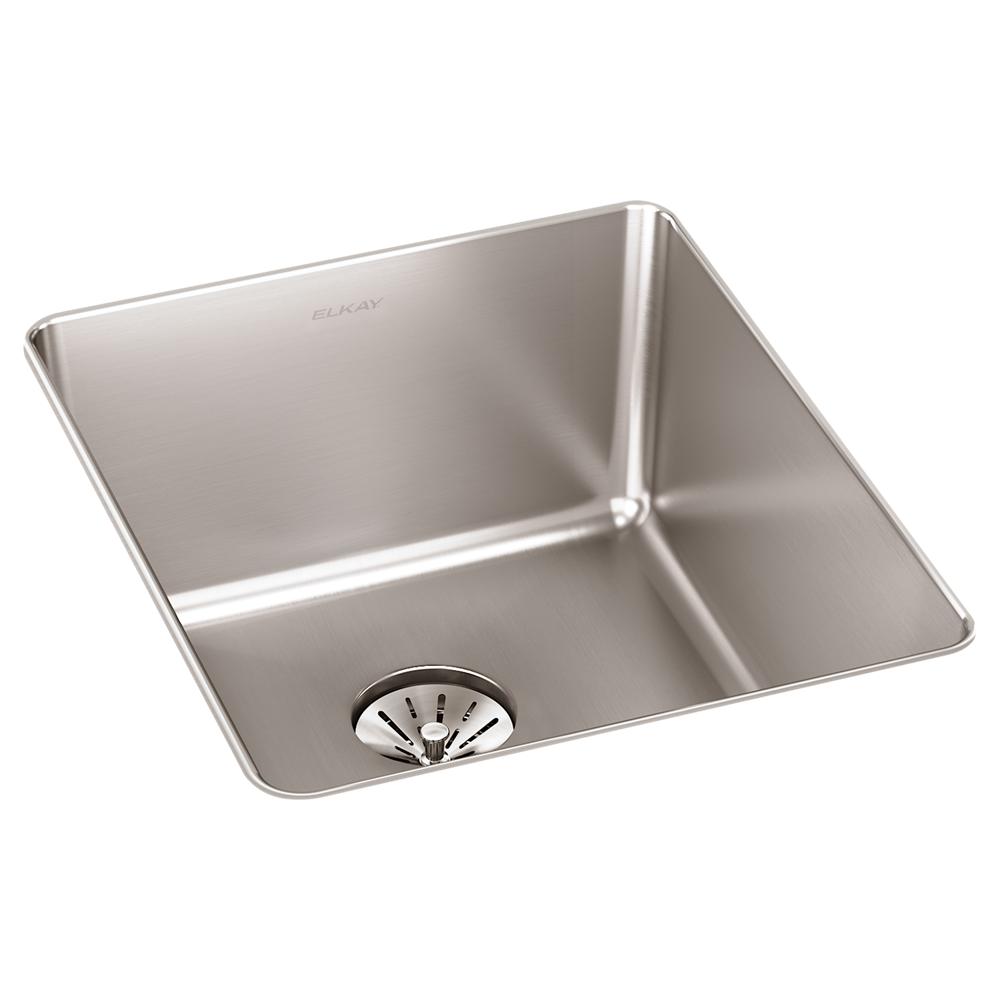 Elkay Lustertone Iconix 16 Gauge Stainless Steel 16" x 18-1/2" x 8" Single Bowl Undermount Sink with Perfect Drain ELUHH1316TPD
