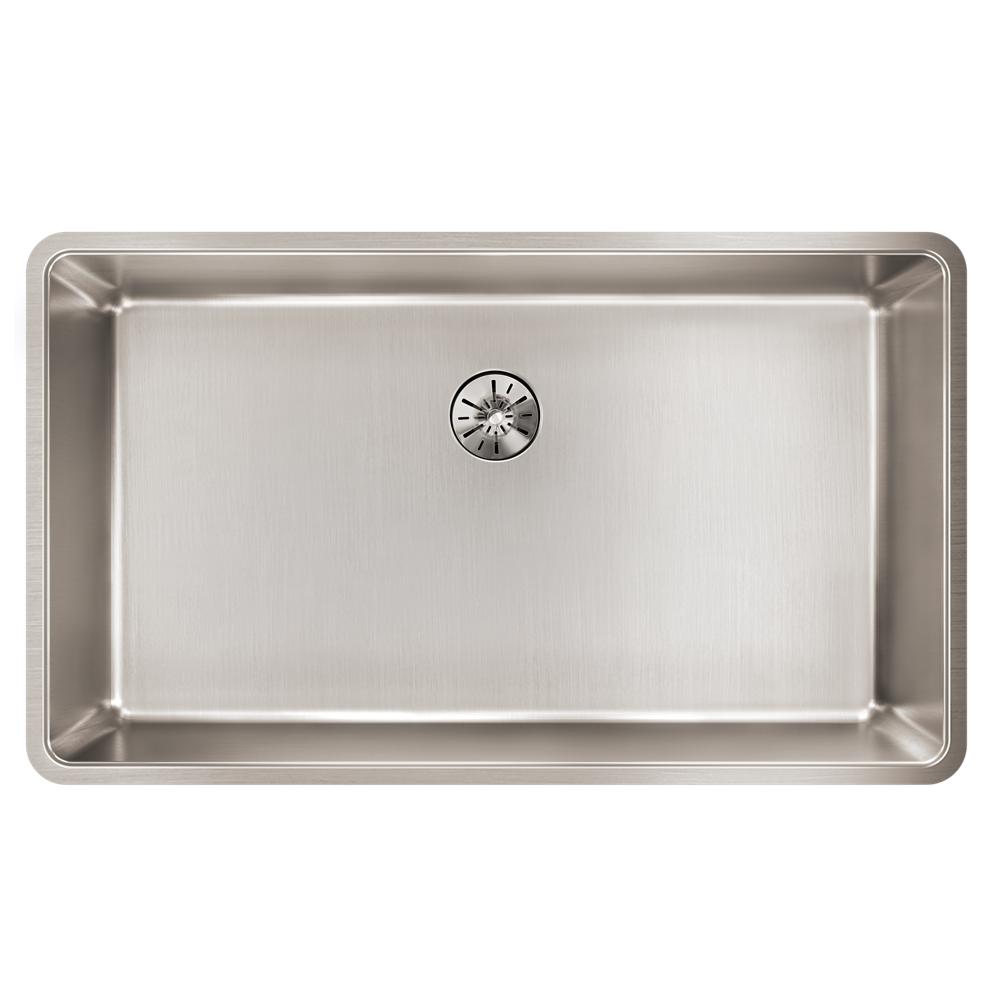 Elkay Lustertone Iconix 16 Gauge Stainless Steel 32-1/2" x 19-1/2" x 9" Single Bowl Undermount Sink with Perfect Drain ELUHH3017TPD
