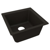 Elkay Quartz Luxe 15-3/4" x 15-3/4" x 7.7 Single Bowl Dual Mount Bar Sink Obsidian ELX1616DN0