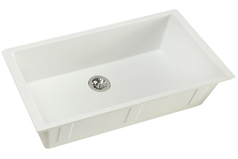 Elkay Quartz Luxe 35-7/8" x 19" x 9" Single Bowl Undermount Kitchen Sink with Perfect Drain Ricotta ELXRUP3620RT0