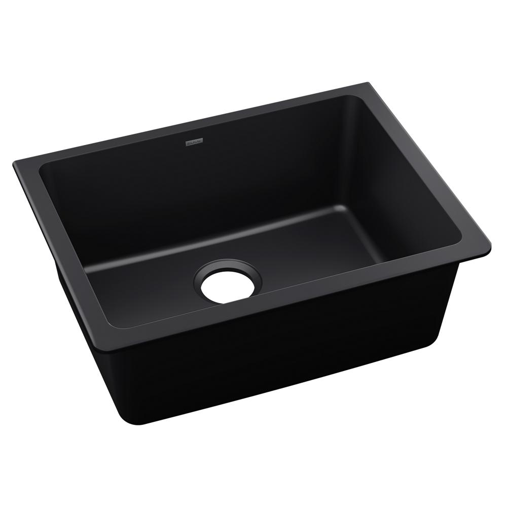 Elkay Quartz Luxe 24-5/8" x 18-1/2" x 9-1/2" Single Bowl Undermount Sink Caviar ELXU2522CA0