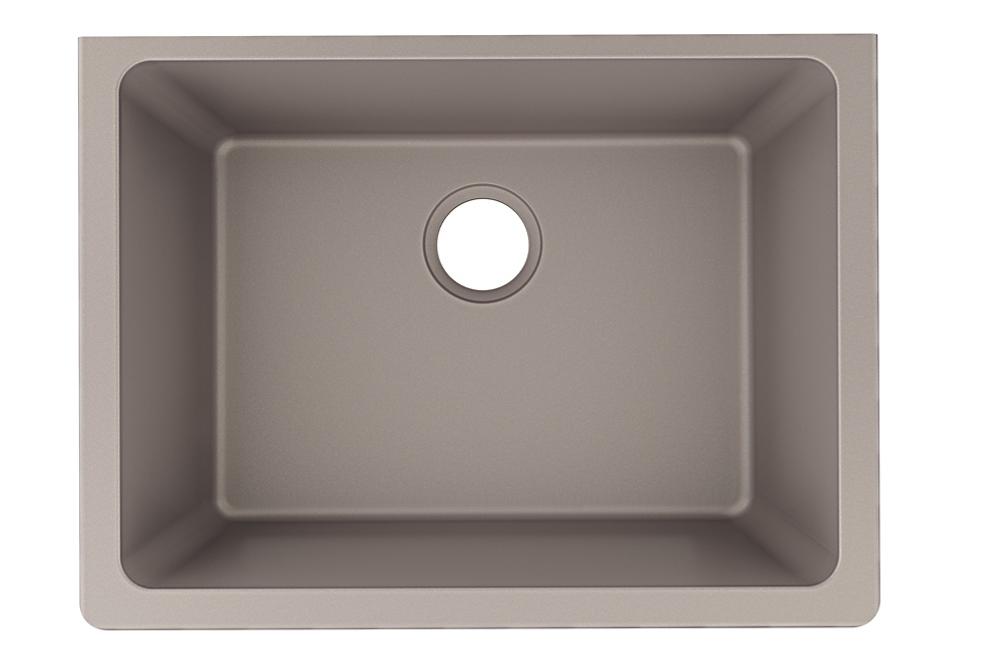 Elkay Quartz Luxe 24-5/8" x 18-1/2" x 9-1/2" Single Bowl Undermount Sink Silvermist ELXU2522SM0