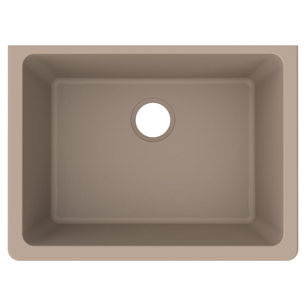 Elkay Quartz Luxe 24-5/8" x 18-1/2" x 9-1/2" Single Bowl Undermount Sink Sandstone ELXU2522SN0