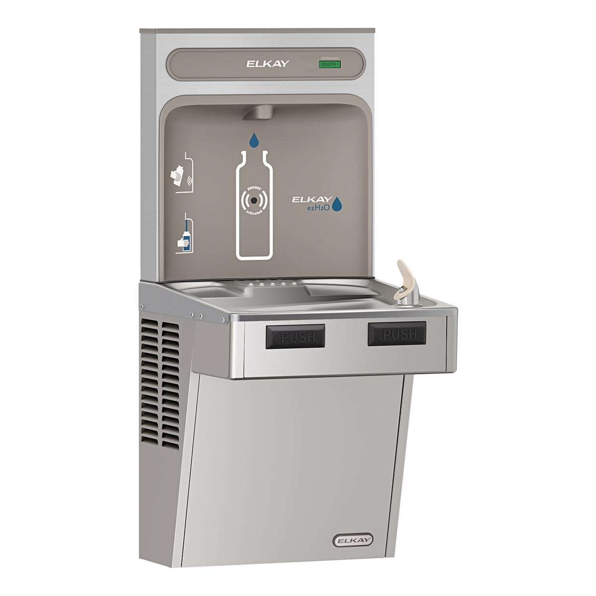Elkay ezH2O Bottle Filling Station with Mechanically Activated Single ADA Cooler, Non-Filtered, 8.0 GPH EMABF8WSSK
