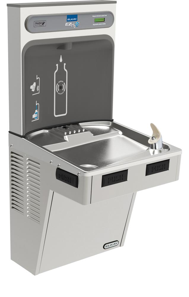 Elkay ezH2O Bottle Filling Station with Mechanically Activated Single ADA Cooler, Non-Filtered, 8.0 GPH EMABF8WSSK