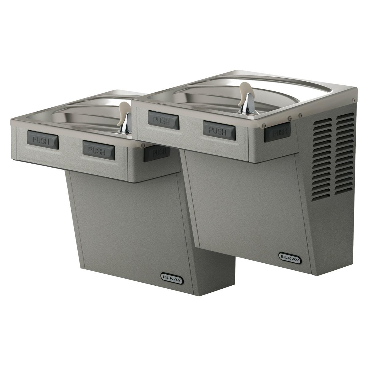 Elkay Wall Mount Bi-Level Reverse ADA Cooler, Non-Filtered Non-Refrigerated Light Gray Granite EMABFTLRDDLC