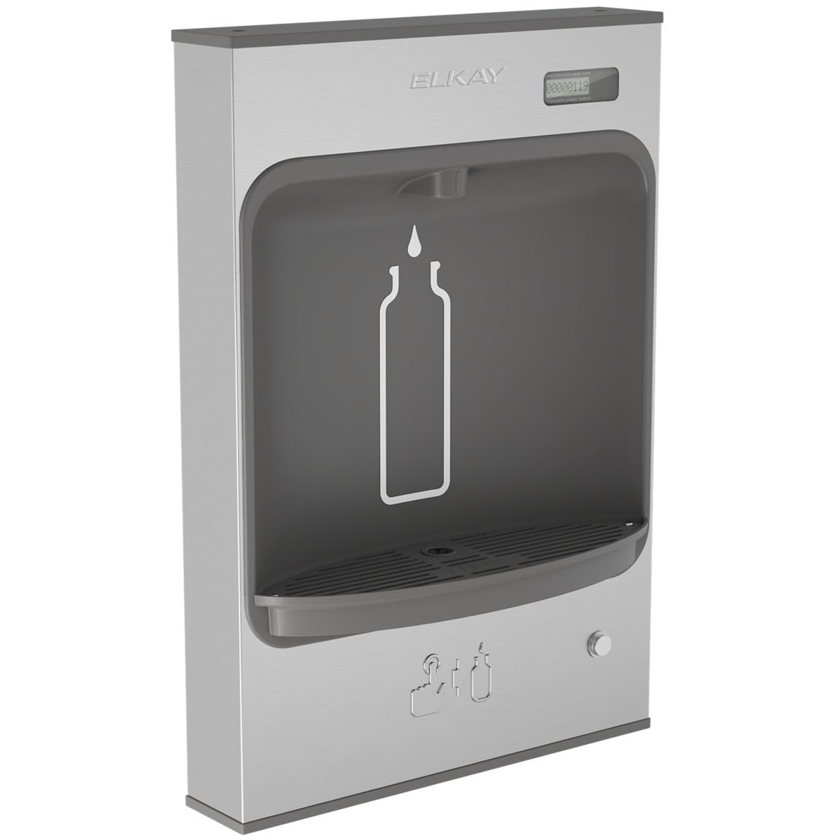 Elkay ezH2O Mechanical Bottle Filling Station Surface Mount, Battery Powered Non-Filtered Non-Refrigerated Stainless EMASMB