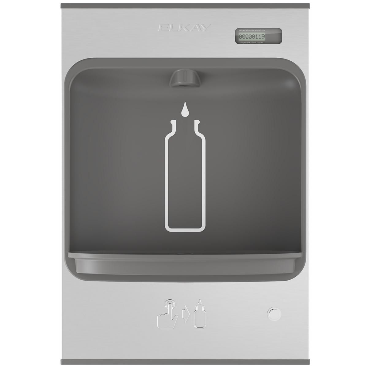 Elkay ezH2O Mechanical Bottle Filling Station Surface Mount, Battery Powered Non-Filtered Non-Refrigerated Stainless EMASMB
