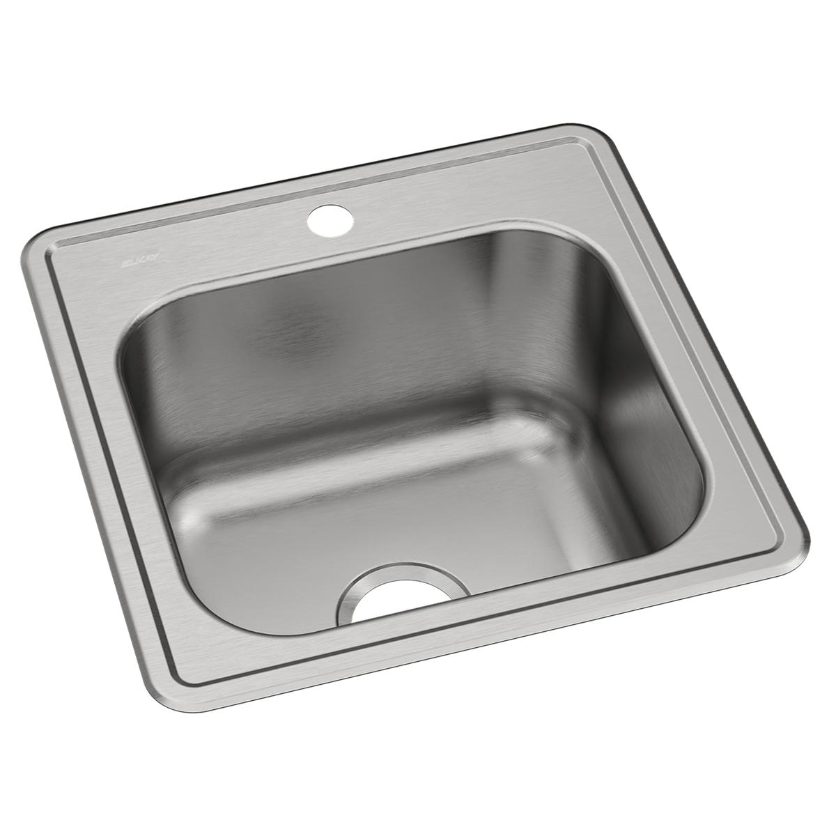 Elkay Celebrity Stainless Steel 20" x 20" x 10-1/8", 1-Hole Single Bowl Drop-in Laundry Sink ESE2020101