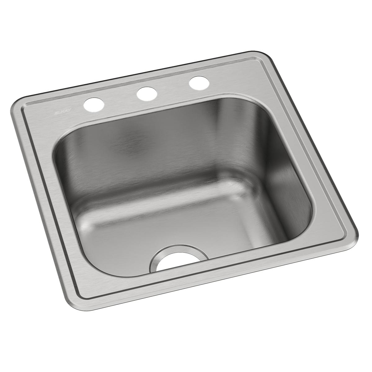 Elkay Celebrity Stainless Steel 20" x 20" x 10-1/8", 3-Hole Single Bowl Drop-in Laundry Sink ESE2020103