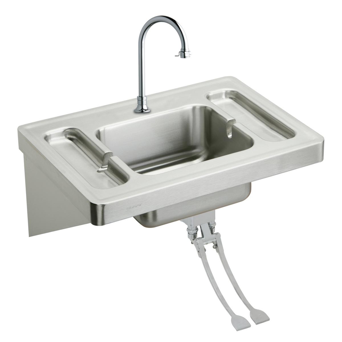 Elkay Stainless Steel 28" x 20" x 7-1/2", Wall Hung Lavatory Sink Kit ESLV2820FC