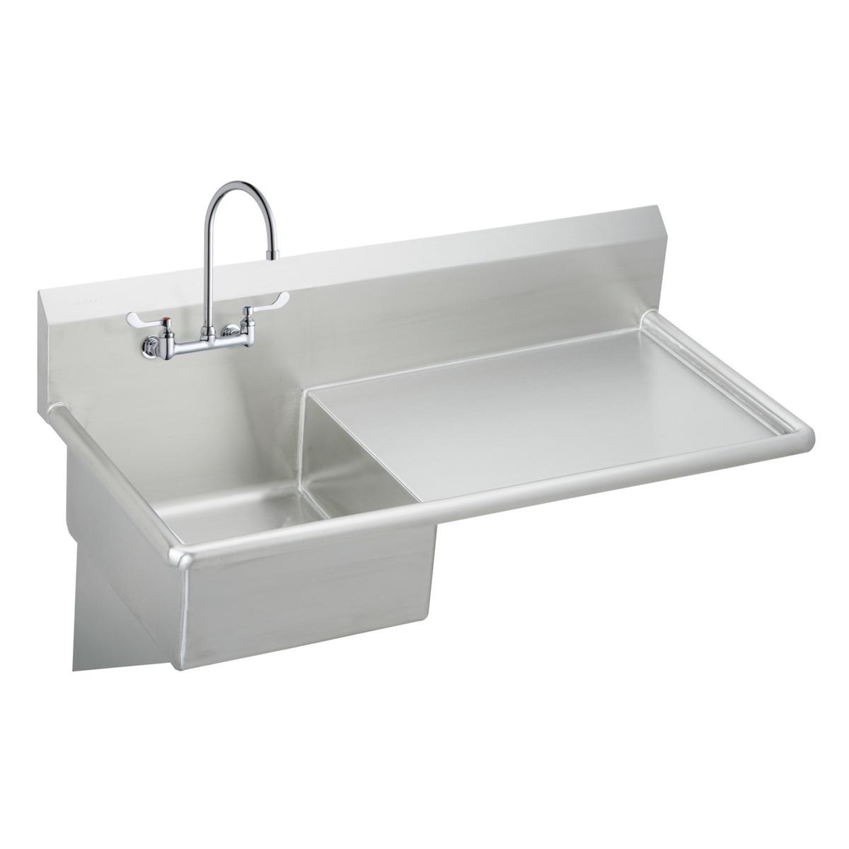 Elkay Stainless Steel 49-1/2" x 24" x 10, Wall Hung Service Sink Kit ESS4924RW4C