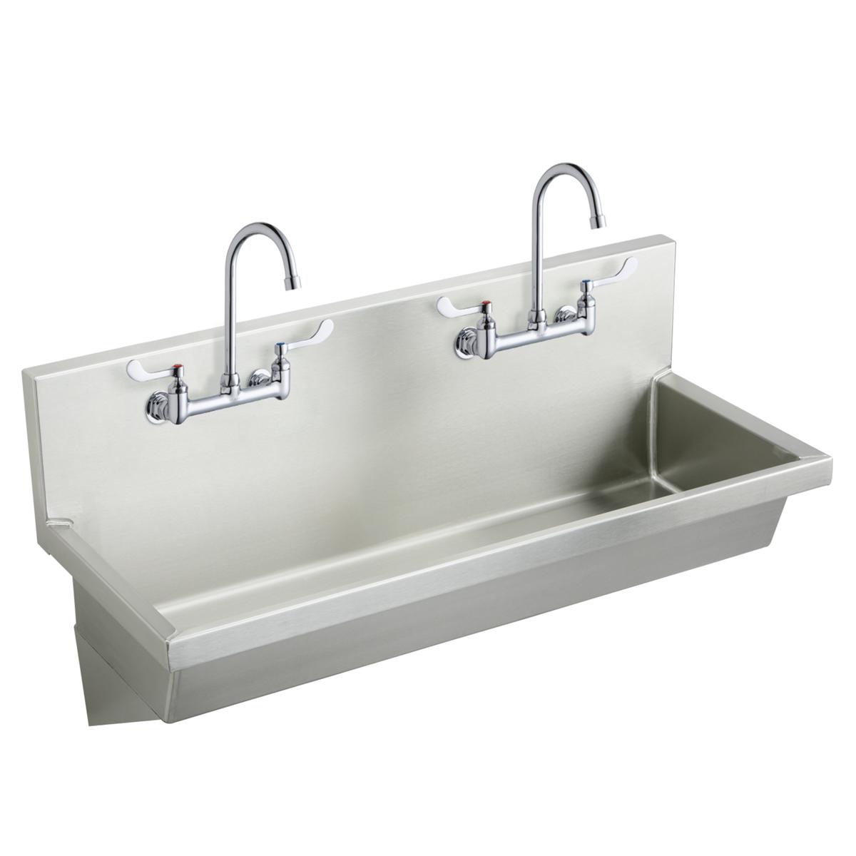 Elkay Stainless Steel 48" x 20" x 8", Wall Hung Multiple Station Hand Wash Sink Kit EWMA4820C