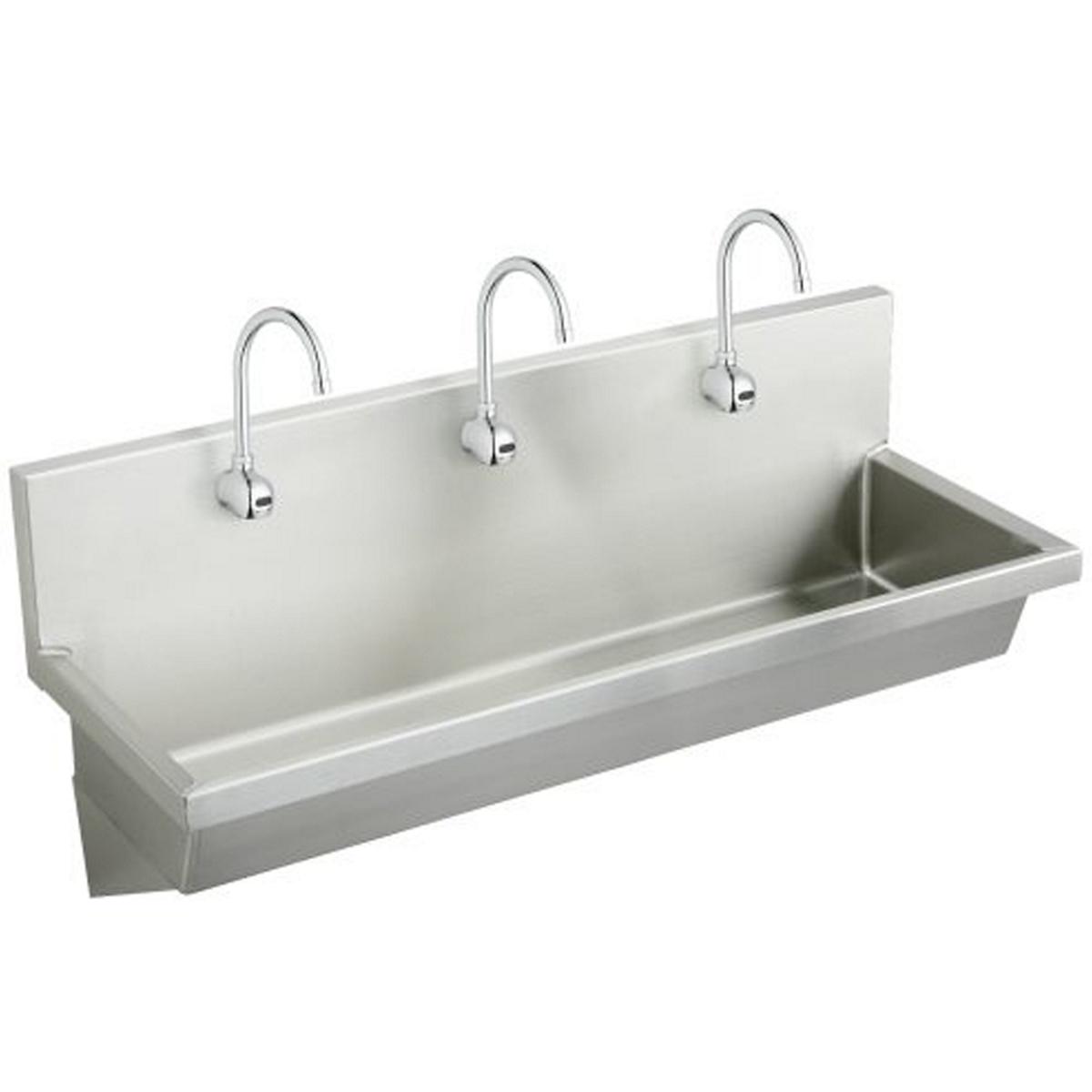 Elkay Stainless Steel 60" x 20" x 8", Wall Hung Multiple Station Hand Wash Sink Kit EWMA6020SACMC