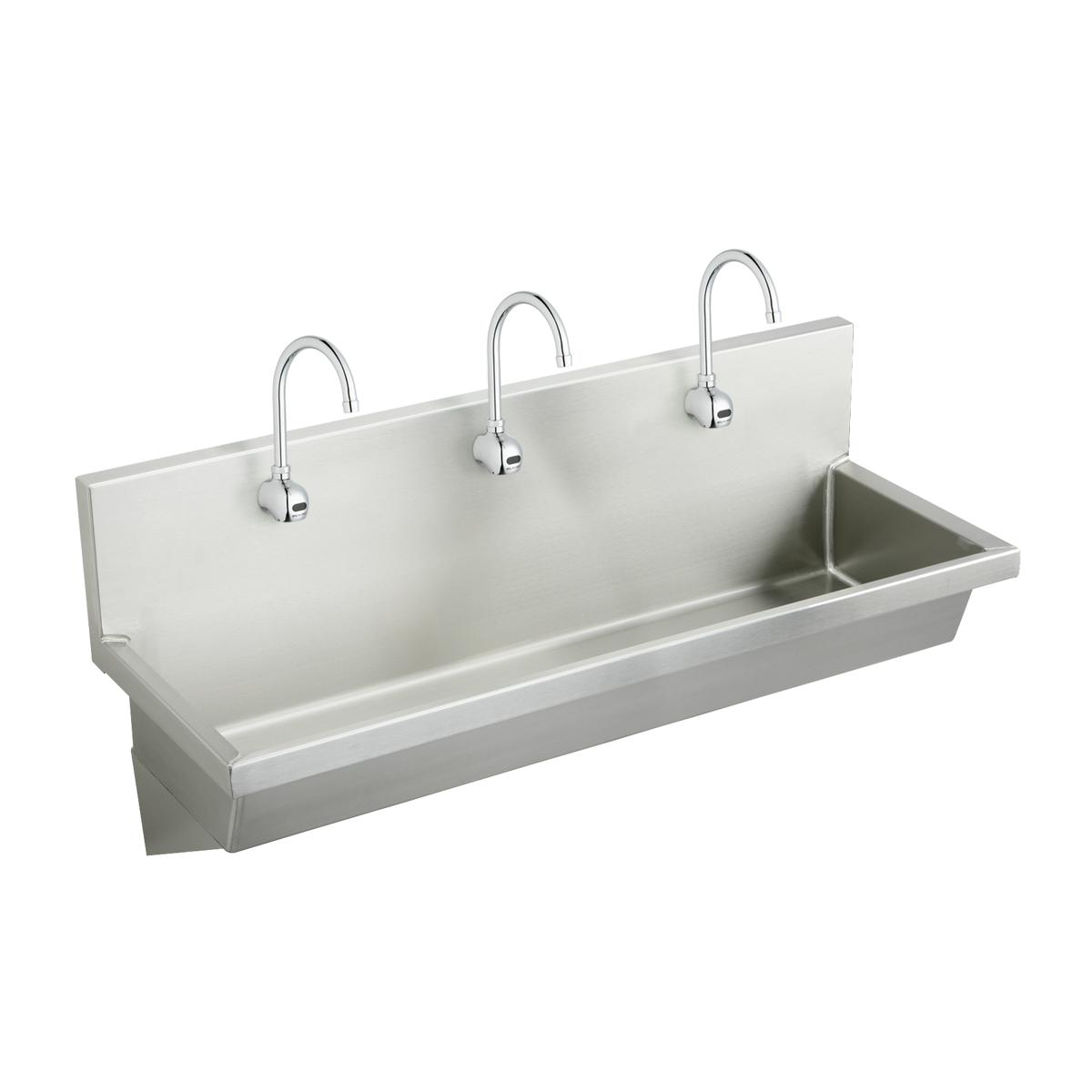 Elkay Stainless Steel 72" x 20" x 8", Wall Hung Multiple Station Hand Wash Sink Kit EWMA7220SACTMC