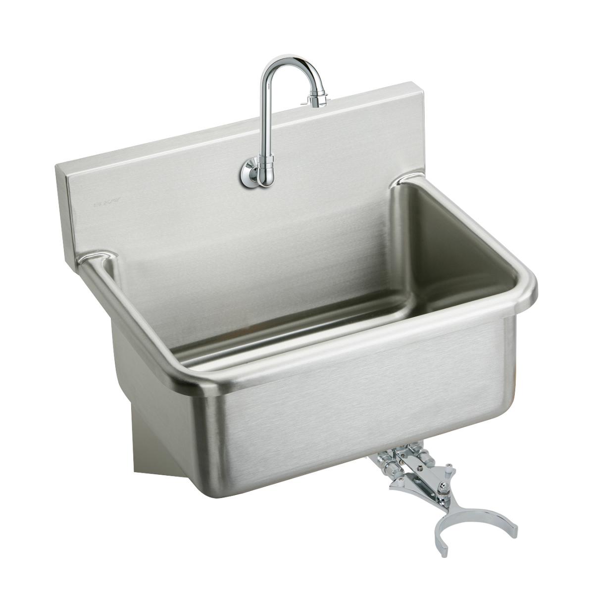 Elkay Stainless Steel 31" x 19.5" x 10-1/2", Wall Hung Single Bowl Hand Wash Sink Kit EWS3120KC