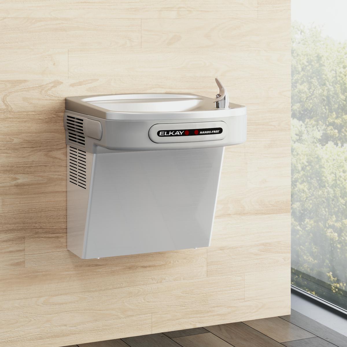 Elkay Cooler Wall Mount ADA Hands-Free Non-Filtered Refrigerated, Stainless EZO8S