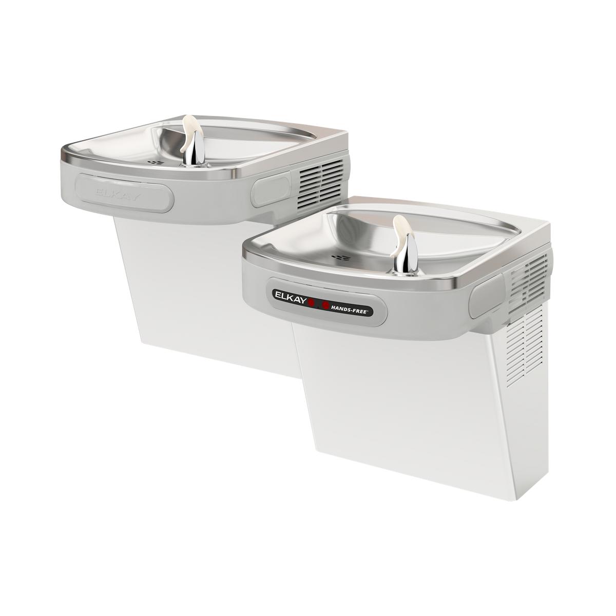 Elkay Versatile Cooler Wall Mount Bi-Level ADA Hands-Free, Non-Filtered Refrigerated Stainless EZOSTL8SC