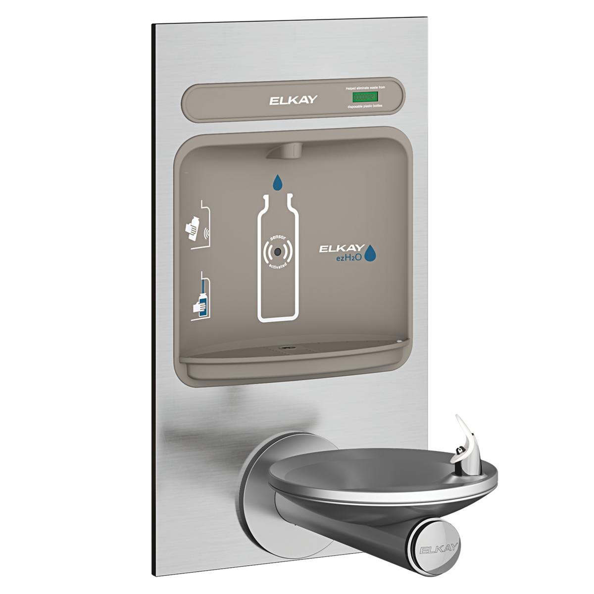 Elkay ezH2O Bottle Filling Station with Integral SwirlFlo Fountain, Non-Filtered Non-Refrigerated Stainless EZWS-EDFPBM114K