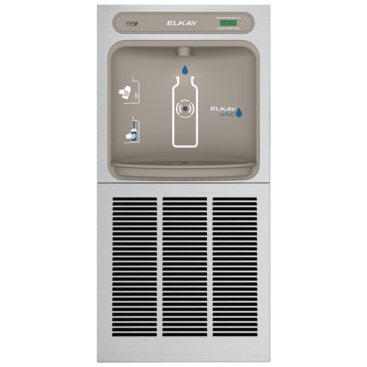 Elkay ezH2O In-Wall Bottle Filling Station, High Efficiency Non-Filtered Refrigerated Stainless EZWSGRN8K