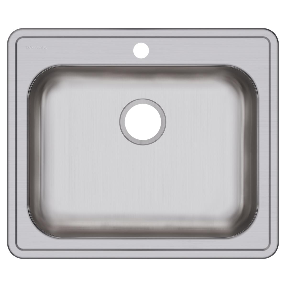Elkay Dayton Stainless Steel 25" x 21-1/4" x 5-3/8", 1-Hole Single Bowl Drop-in Sink GE125211