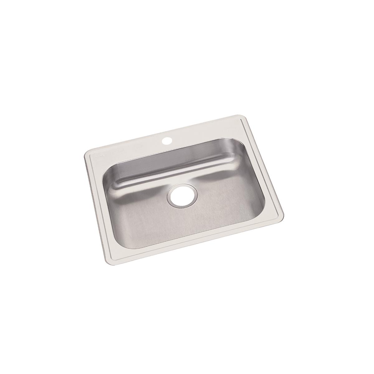 Elkay Dayton Stainless Steel 25" x 21-1/4" x 5-3/8", 1-Hole Single Bowl Drop-in Sink GE125211