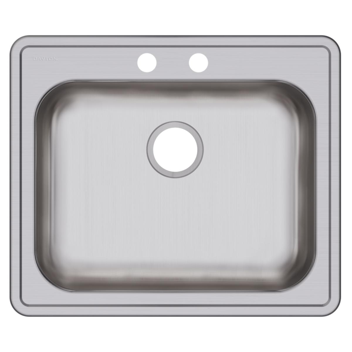 Elkay Dayton Stainless Steel 25" x 21-1/4" x 5-3/8", 2-Hole Single Bowl Drop-in Sink GE125212