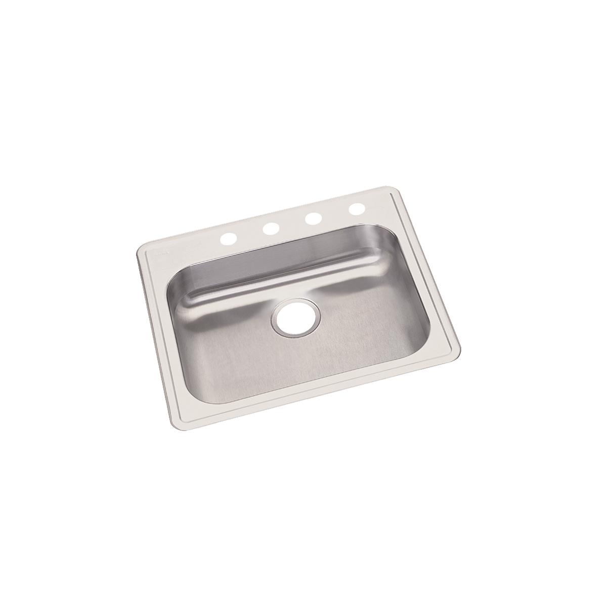 Elkay Dayton Stainless Steel 25" x 21-1/4" x 5-3/8", 4-Hole Single Bowl Drop-in Sink GE125214
