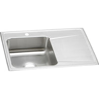 Elkay Lustertone Classic Stainless Steel 33" x 22" x 7-5/8", Single Bowl Drop-in Sink with Drainboard ILR3322L1