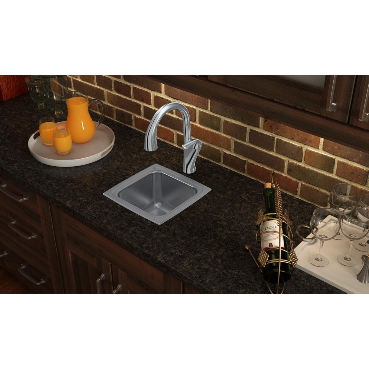 Elkay Lustertone Classic Stainless Steel 13" x 13" x 7-5/8", Single Bowl Drop-in Sink LFR1313