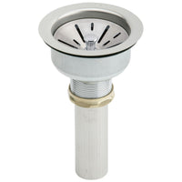 Elkay 3-1/2" Drain Fitting Type 304 Stainless Steel Body, Strainer Basket and Tailpiece LK35B