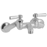Elkay 4"-8-3/8" Adjustable Centers Wall Mount Faucet with Bucket Hook Spout 2" Lever Handles Rough Chrome LK400