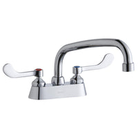 Elkay 4" Centerset with Exposed Deck Faucet with 8" Arc Tube Spout 4" Wristblade Handles LK406AT08T4