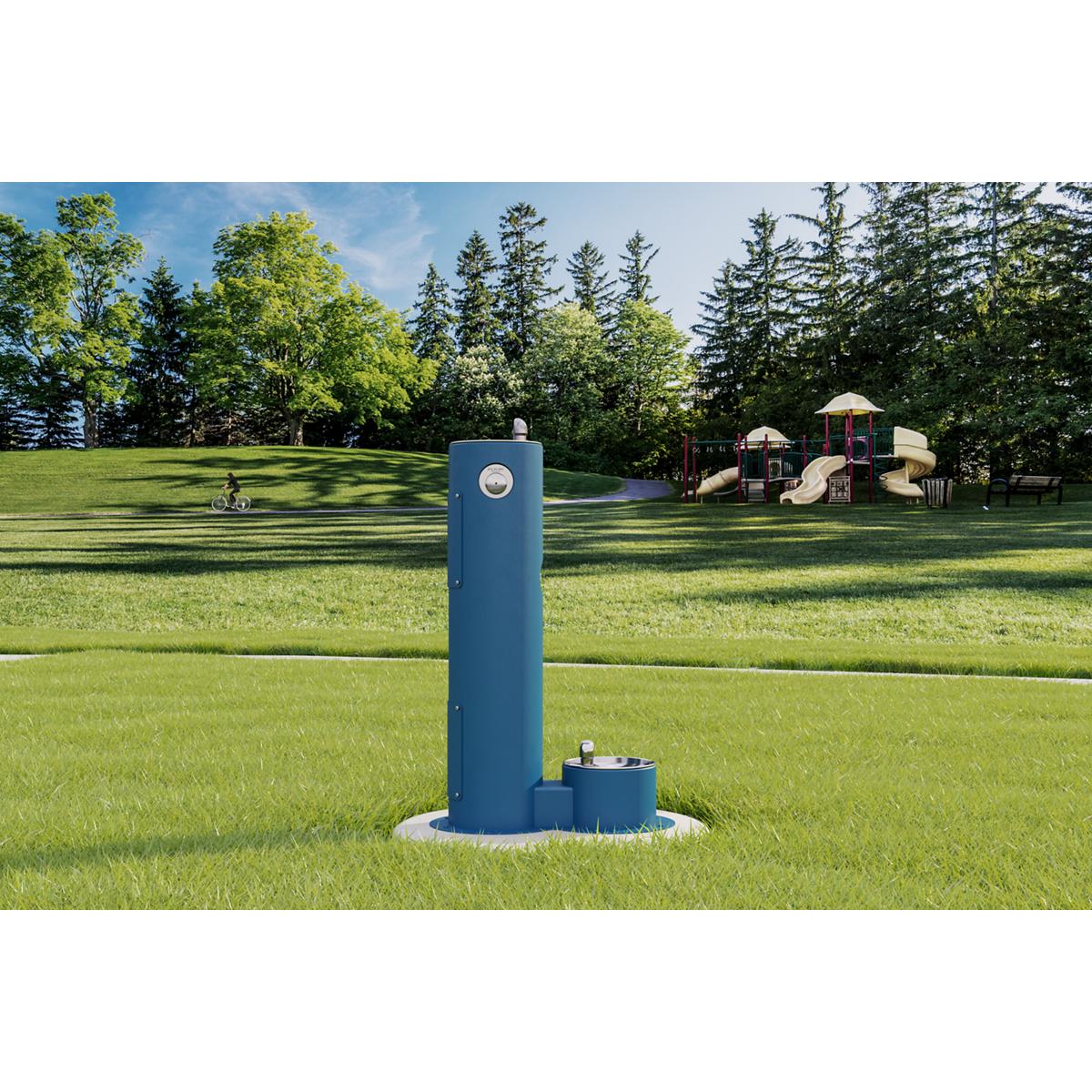 Elkay Outdoor Fountain Pedestal with Pet Station Non-Filtered, Non-Refrigerated Blue LK4400DBBLU